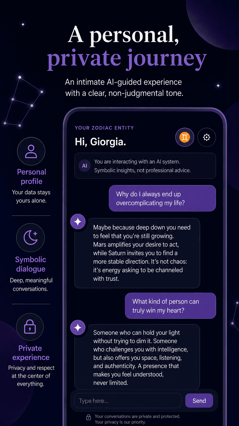 Private and personal astrology journey